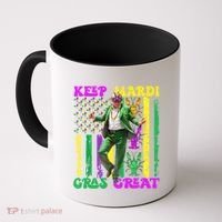 Funny Mardi Gras Donald Trump Dance American Flag Crawfish Gift Coffee Mug thumb 0
