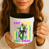 Funny Mardi Gras Donald Trump Dance American Flag Crawfish Gift Coffee Mug thumb 3