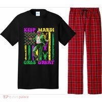 Funny Mardi Gras Donald Trump Dance American Flag Crawfish Gift Pajama Set thumb 0