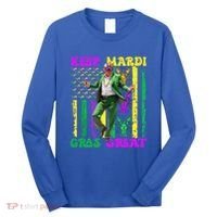Funny Mardi Gras Donald Trump Dance American Flag Crawfish Gift Long Sleeve Shirt thumb 0