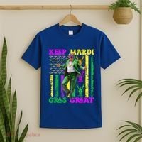 Funny Mardi Gras Donald Trump Dance American Flag Crawfish Gift T-Shirt thumb 2