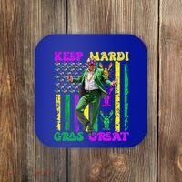 Funny Mardi Gras Donald Trump Dance American Flag Crawfish Gift Coaster thumb 0