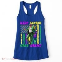Funny Mardi Gras Donald Trump Dance American Flag Crawfish Gift Women's Tank Top thumb 0