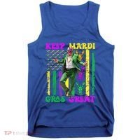 Funny Mardi Gras Donald Trump Dance American Flag Crawfish Gift Tank Top thumb 0