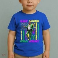 Funny Mardi Gras Donald Trump Dance American Flag Crawfish Gift Toddler T-Shirt thumb 2