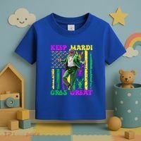 Funny Mardi Gras Donald Trump Dance American Flag Crawfish Gift Toddler T-Shirt thumb 3