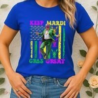 Funny Mardi Gras Donald Trump Dance American Flag Crawfish Gift Women's T-Shirt thumb 2