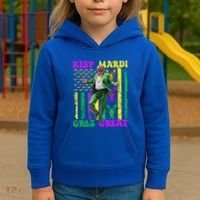 Funny Mardi Gras Donald Trump Dance American Flag Crawfish Gift Kids Hoodie thumb 3
