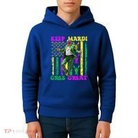 Funny Mardi Gras Donald Trump Dance American Flag Crawfish Gift Kids Hoodie thumb 4