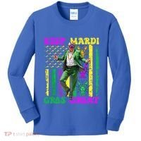 Funny Mardi Gras Donald Trump Dance American Flag Crawfish Gift Kids Long Sleeve Shirt thumb 0