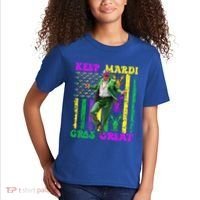 Funny Mardi Gras Donald Trump Dance American Flag Crawfish Gift Kids T-Shirt thumb 2