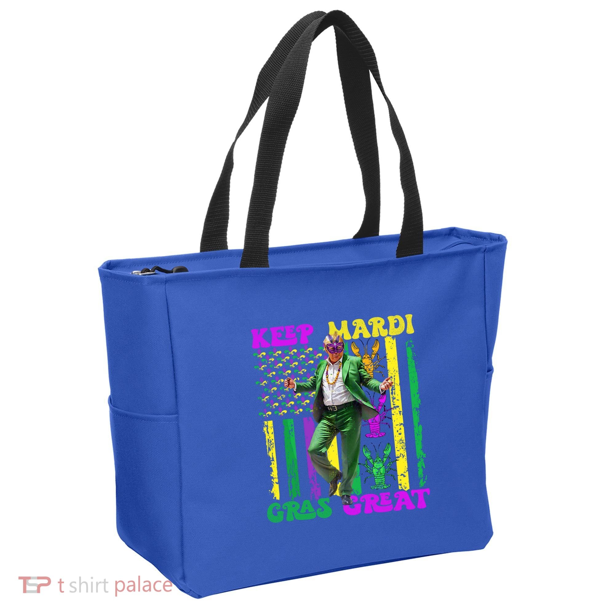 Funny Mardi Gras Donald Trump Dance American Flag Crawfish Gift Tote Bag
