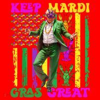 Funny Mardi Gras Donald Trump Dance American Flag Crawfish Gift Santa Hat thumb 1