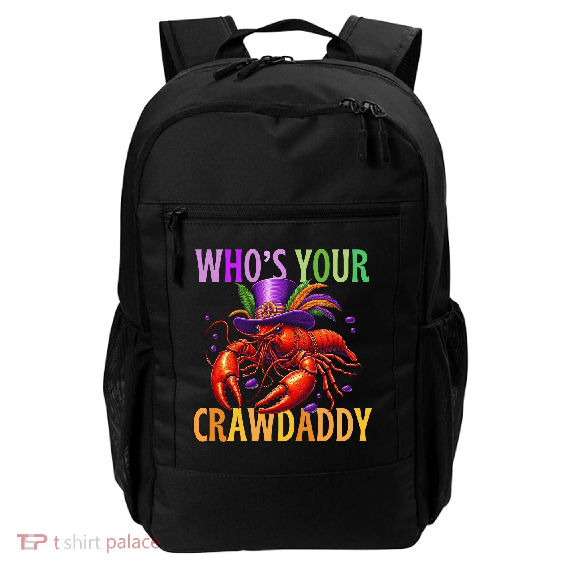 Funny Mardi Gras Crawfish With Beads And Feathers Backpack