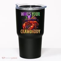 Funny Mardi Gras Crawfish With Beads And Feathers Tumbler thumb 0