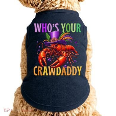 Funny Mardi Gras Crawfish With Beads And Feathers Doggie Tank