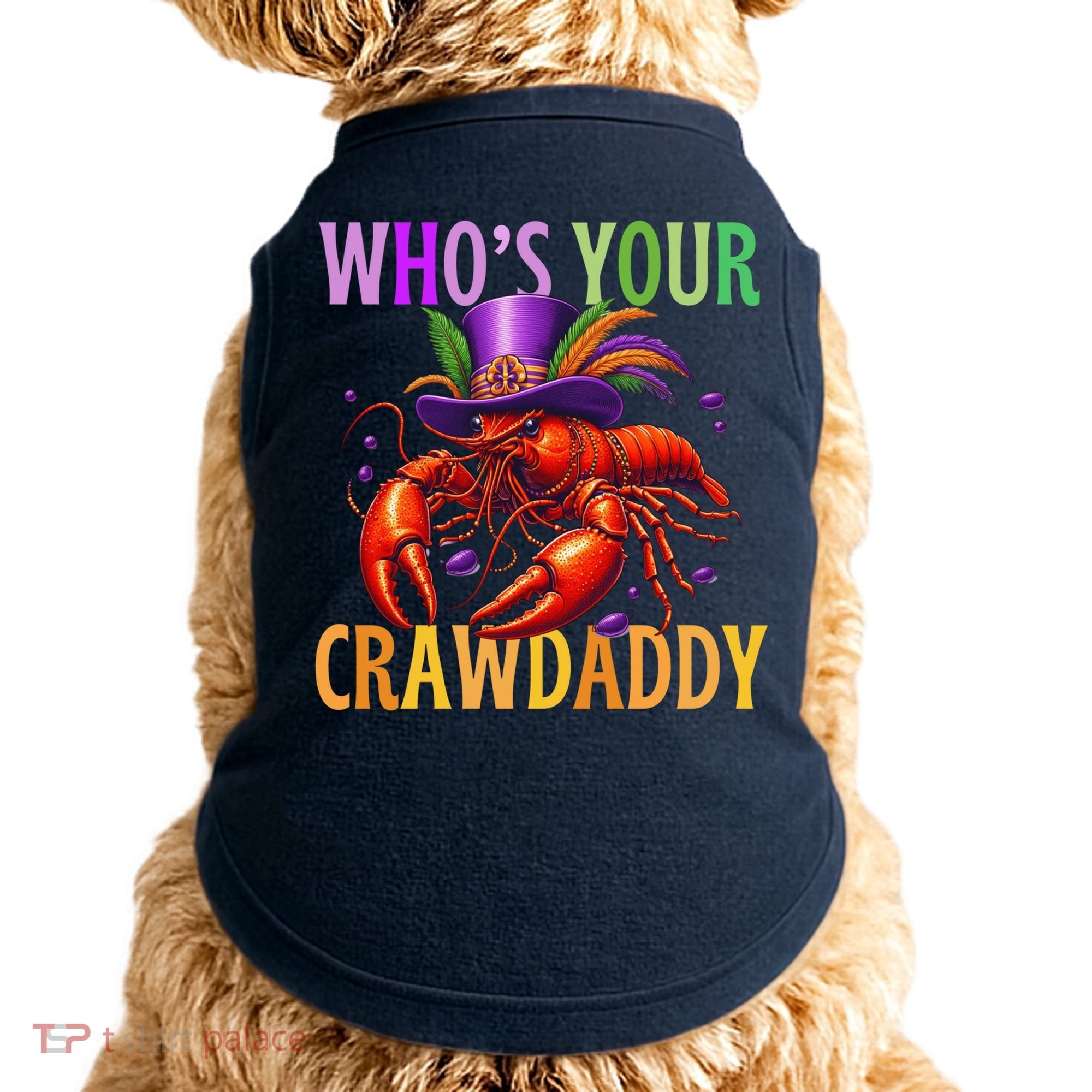 Funny Mardi Gras Crawfish With Beads And Feathers Doggie Tank