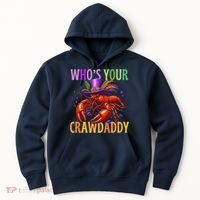 Funny Mardi Gras Crawfish With Beads And Feathers Hoodie thumb 0