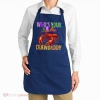 Funny Mardi Gras Crawfish With Beads And Feathers Apron thumb 2