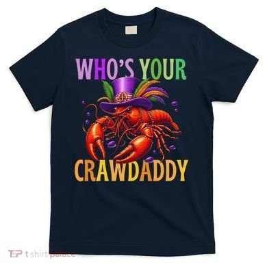 Funny Mardi Gras Crawfish With Beads And Feathers T-Shirt