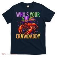 Funny Mardi Gras Crawfish With Beads And Feathers T-Shirt thumb 0
