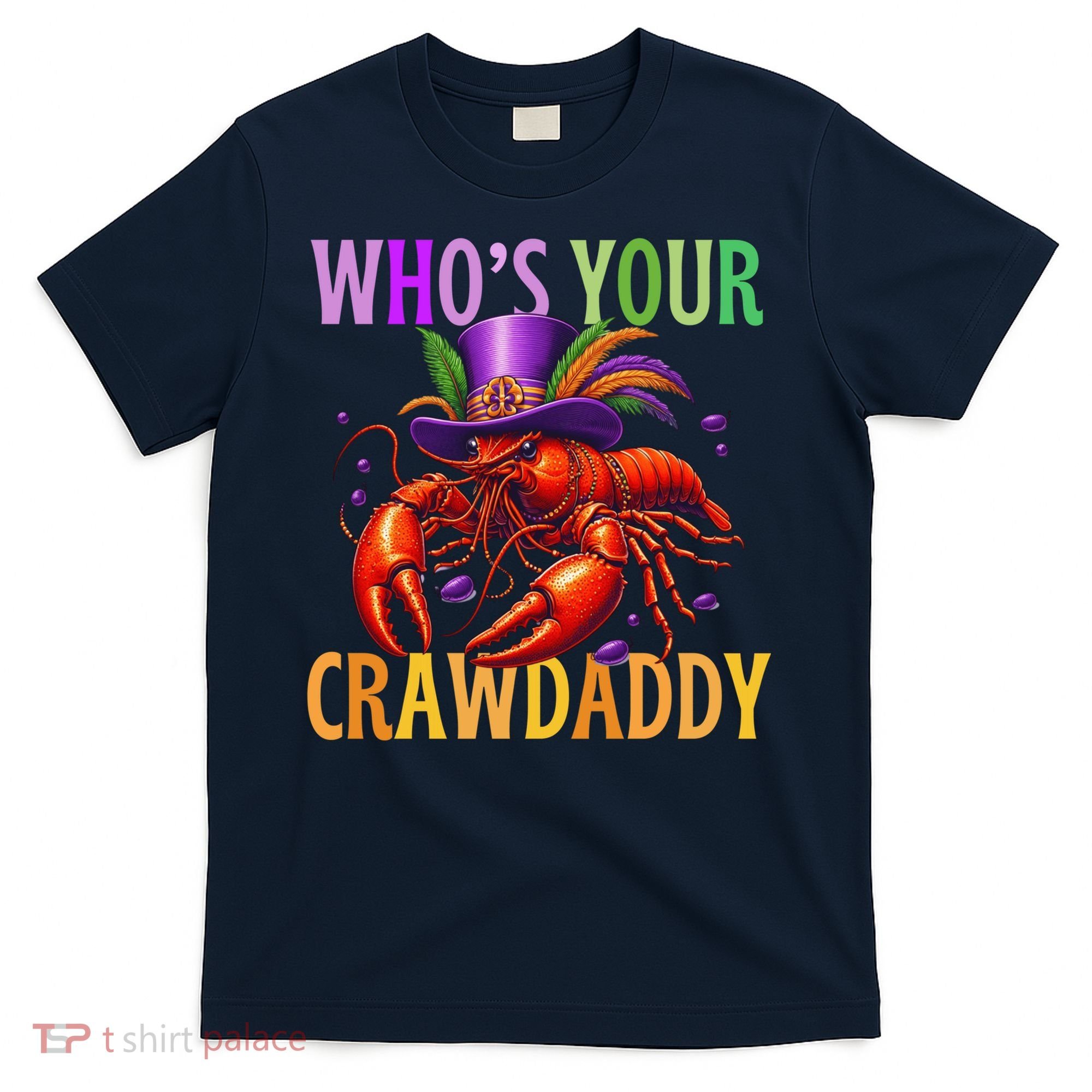 Funny Mardi Gras Crawfish With Beads And Feathers T-Shirt