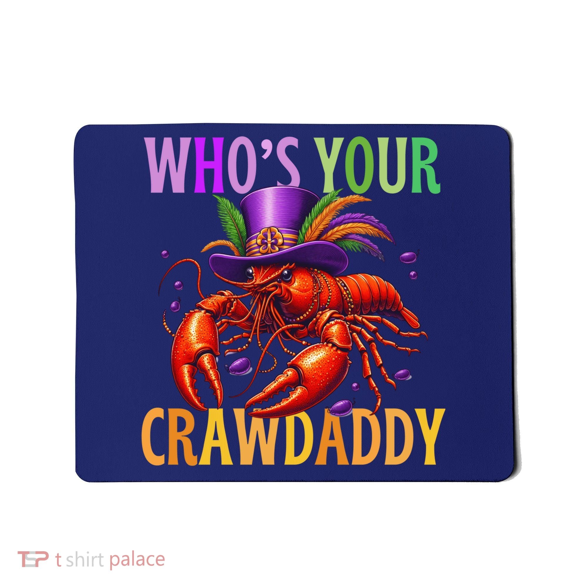 Funny Mardi Gras Crawfish With Beads And Feathers Mousepad