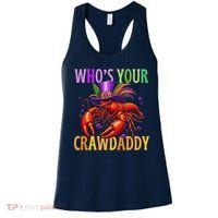 Funny Mardi Gras Crawfish With Beads And Feathers Women's Tank Top thumb 0