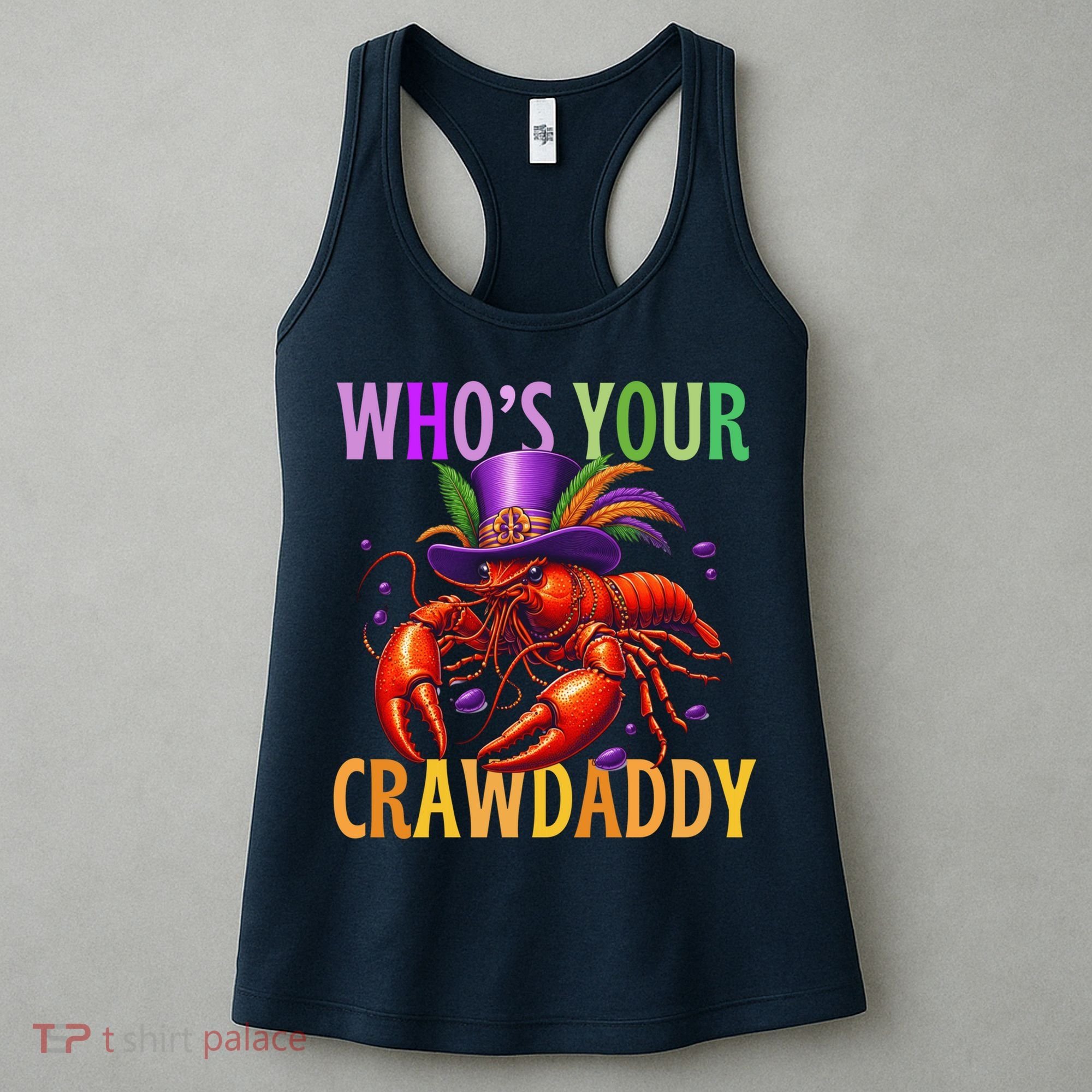 Funny Mardi Gras Crawfish With Beads And Feathers Women's Tank Top