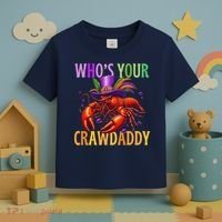 Funny Mardi Gras Crawfish With Beads And Feathers Toddler T-Shirt thumb 3