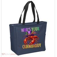 Funny Mardi Gras Crawfish With Beads And Feathers Tote Bag thumb 2