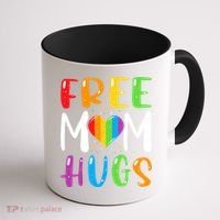 Free Mom Hugs Rainbow Heart Lgbt Pride Month Gift Coffee Mug thumb 1