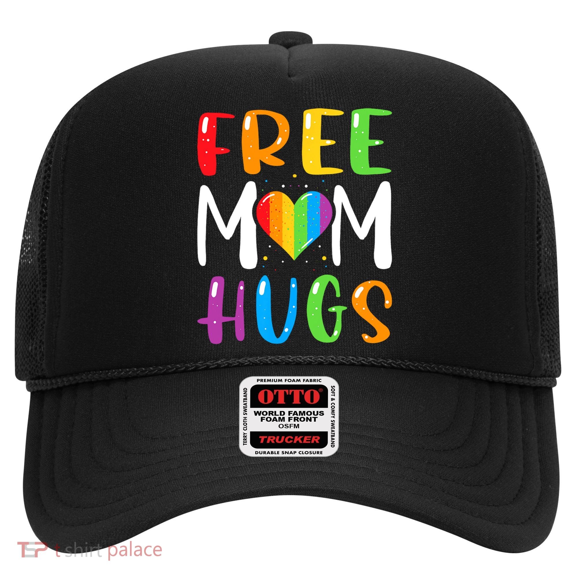 Free Mom Hugs Rainbow Heart Lgbt Pride Month Gift Hat