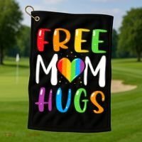 Free Mom Hugs Rainbow Heart Lgbt Pride Month Gift Golf Towel thumb 1
