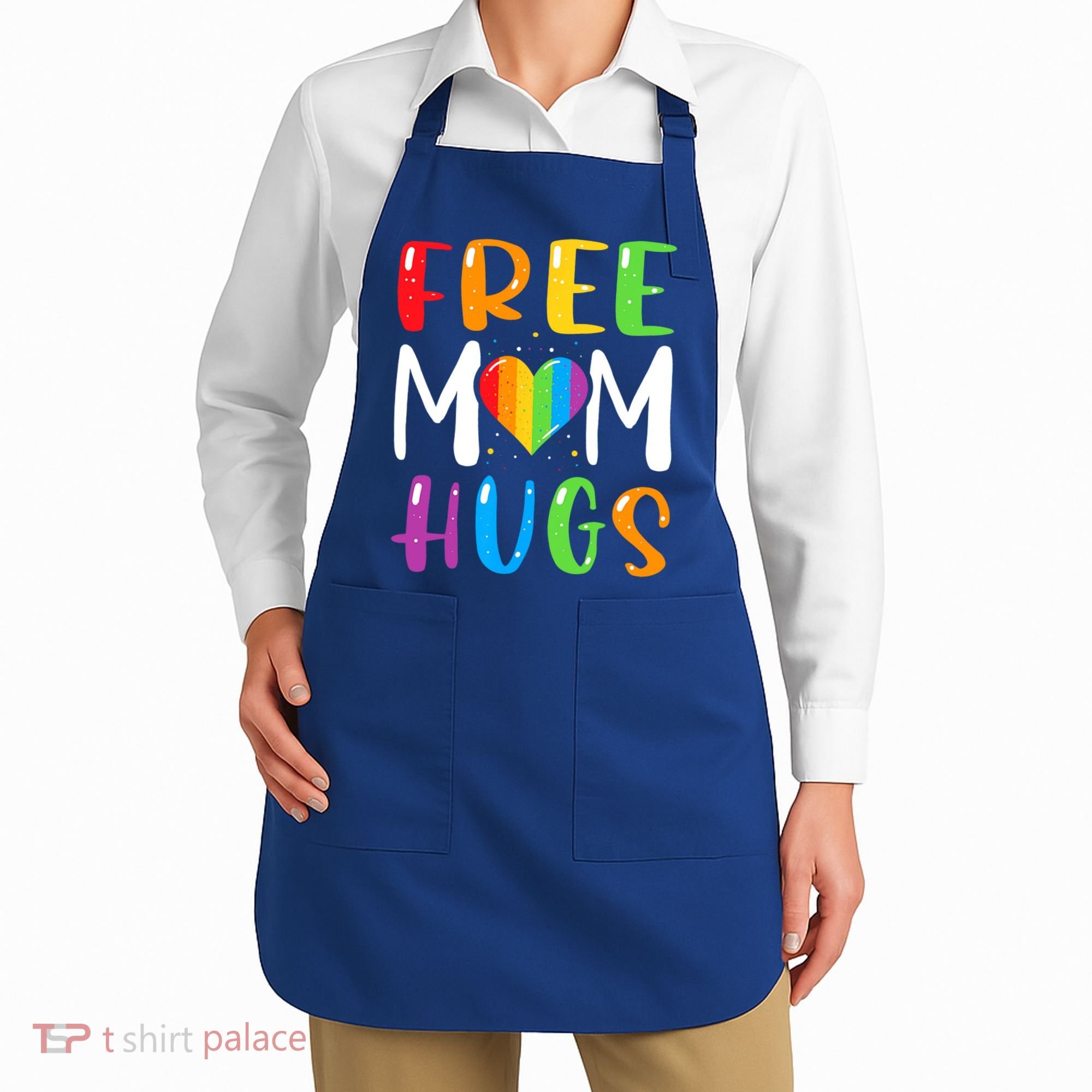 Free Mom Hugs Rainbow Heart Lgbt Pride Month Gift Apron
