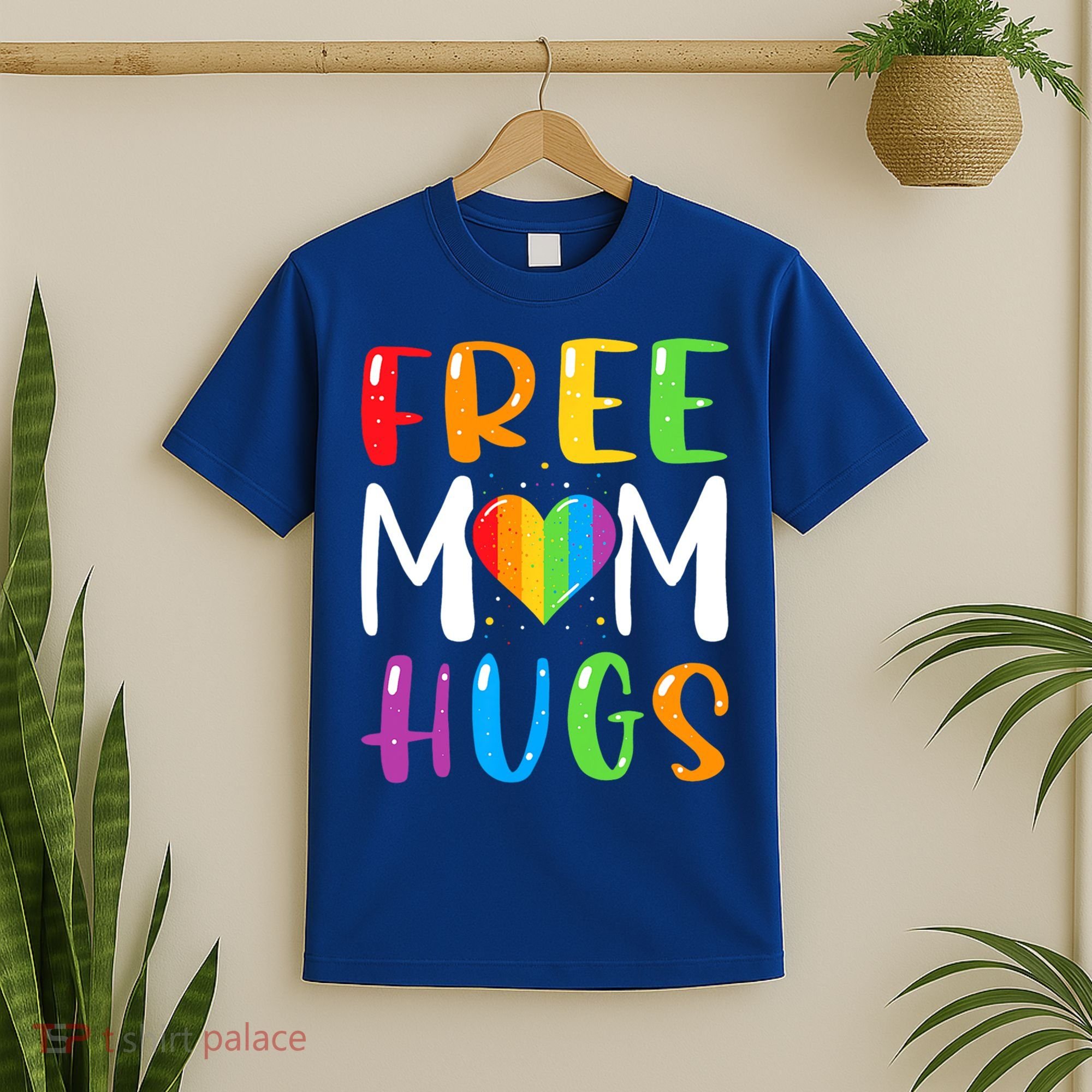 Free Mom Hugs Rainbow Heart Lgbt Pride Month Gift T-Shirt
