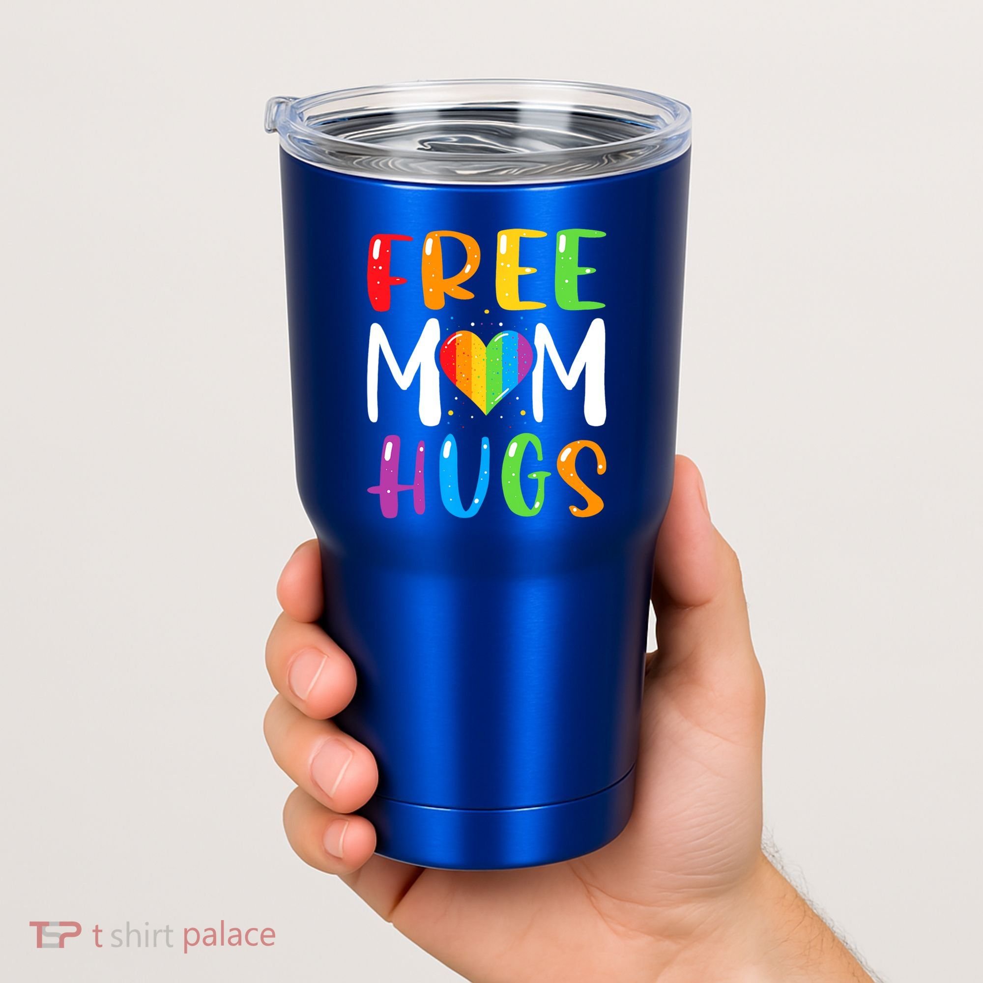 Free Mom Hugs Rainbow Heart Lgbt Pride Month Gift Tumbler