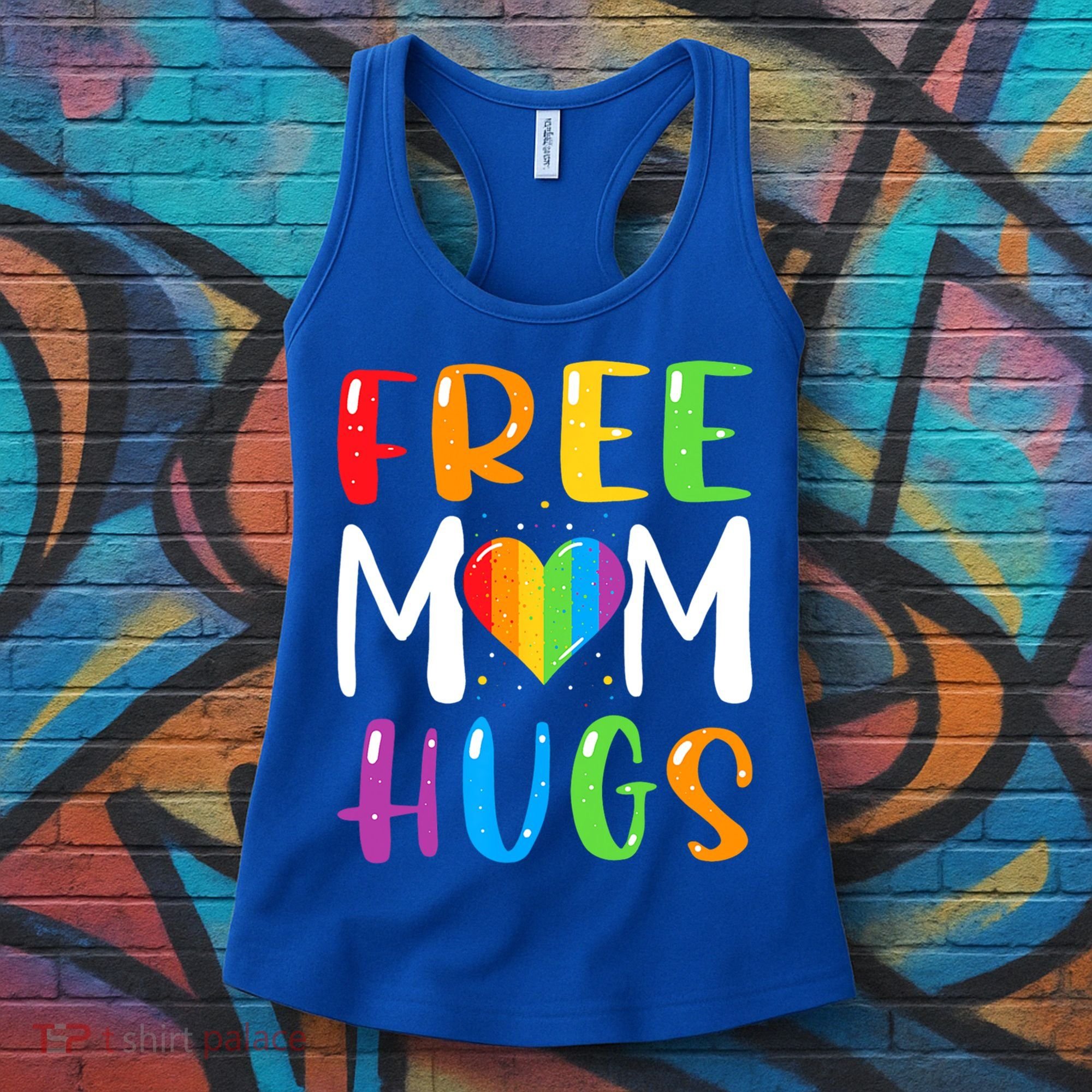 Free Mom Hugs Rainbow Heart Lgbt Pride Month Gift Women's Tank Top