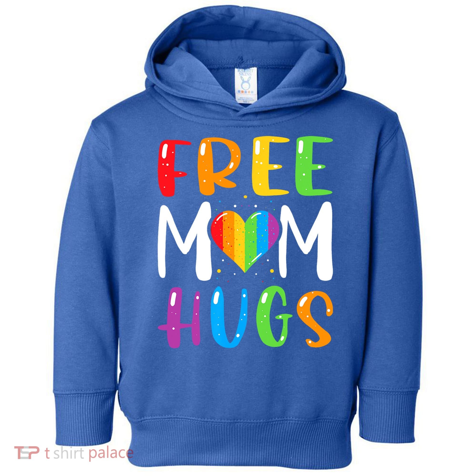 Free Mom Hugs Rainbow Heart Lgbt Pride Month Gift Toddler Hoodie