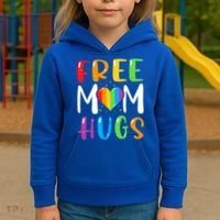 Free Mom Hugs Rainbow Heart Lgbt Pride Month Gift Kids Hoodie thumb 3