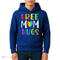 Free Mom Hugs Rainbow Heart Lgbt Pride Month Gift Kids Hoodie thumb 4
