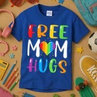 Free Mom Hugs Rainbow Heart Lgbt Pride Month Gift Kids T-Shirt thumb 3
