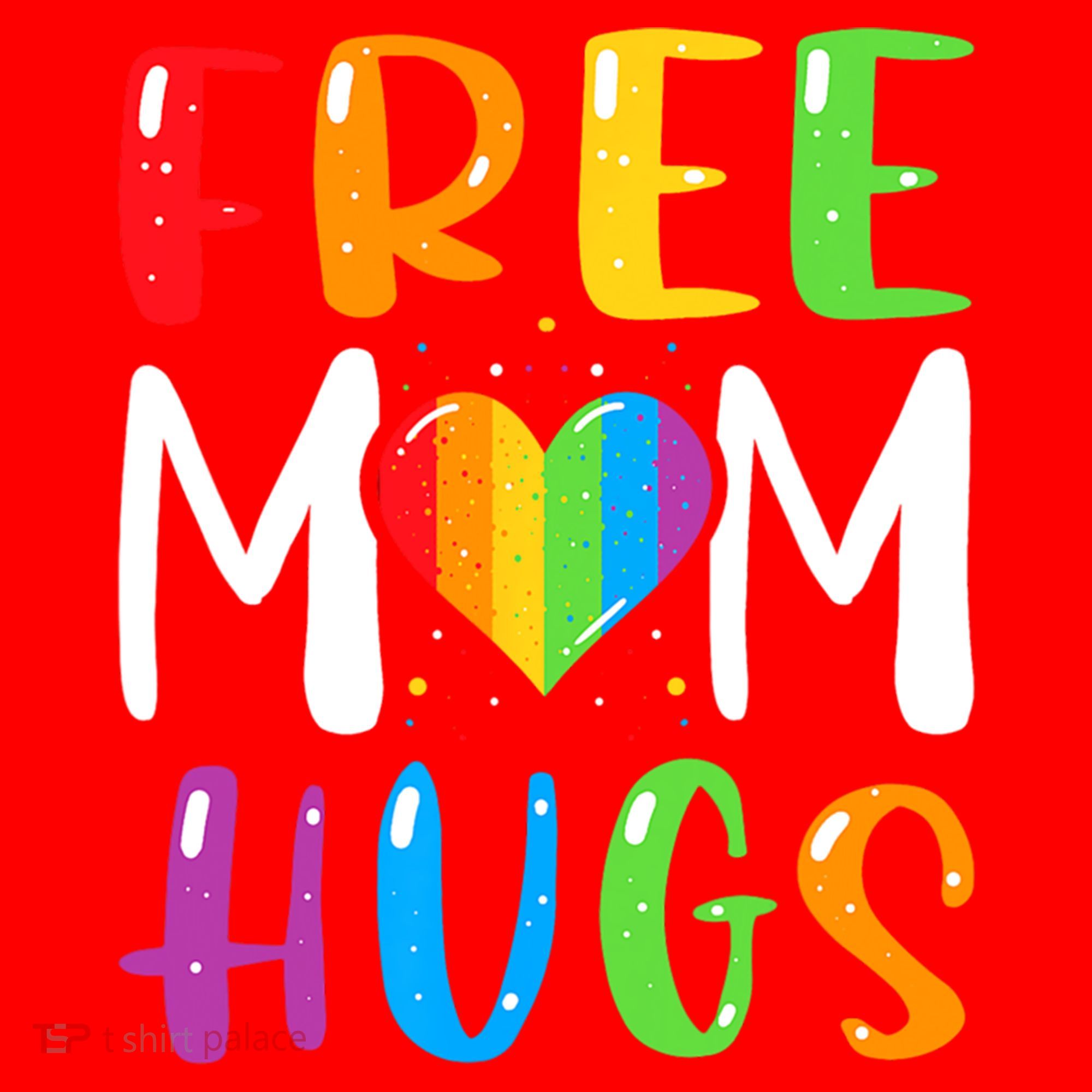Free Mom Hugs Rainbow Heart Lgbt Pride Month Gift Santa Hat