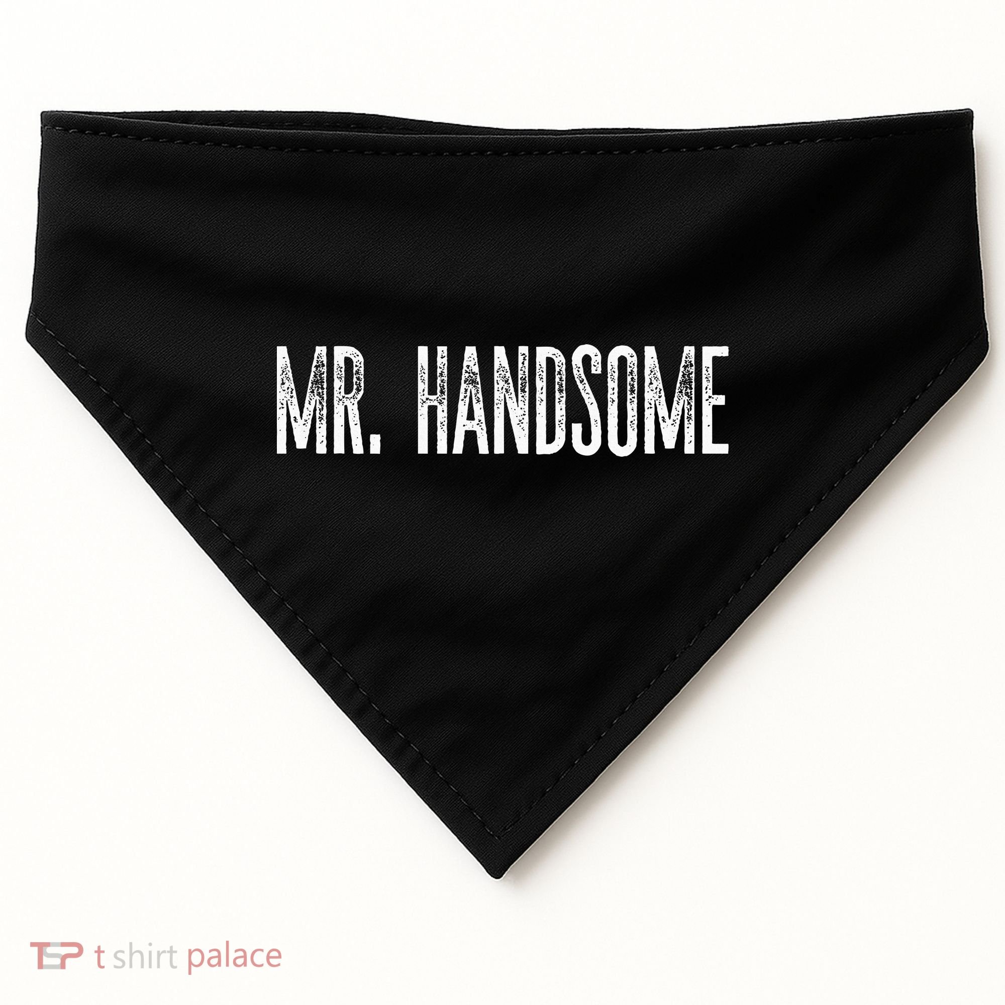 Funny Mr. Handsome Fun Gag Novelty USA-Made Doggie Bandana