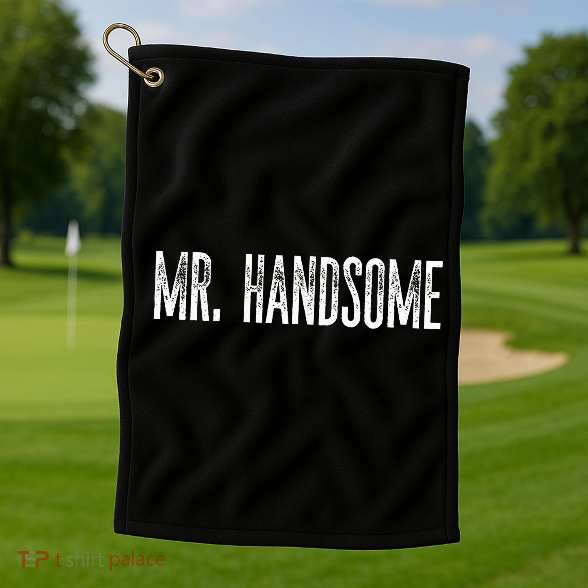 Funny Mr. Handsome Fun Gag Novelty Golf Towel