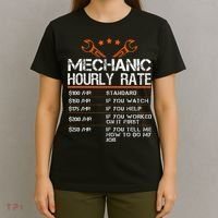 Funny Mechanic Hourly Rate Car Auto Repairman Labor Rates T-Shirt thumb 4