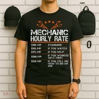 Funny Mechanic Hourly Rate Car Auto Repairman Labor Rates T-Shirt thumb 6