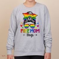 Free Mom Hugs Free Mom Hugs Inclusive Pride LGBTQ Women's Sweatshirt thumb 0