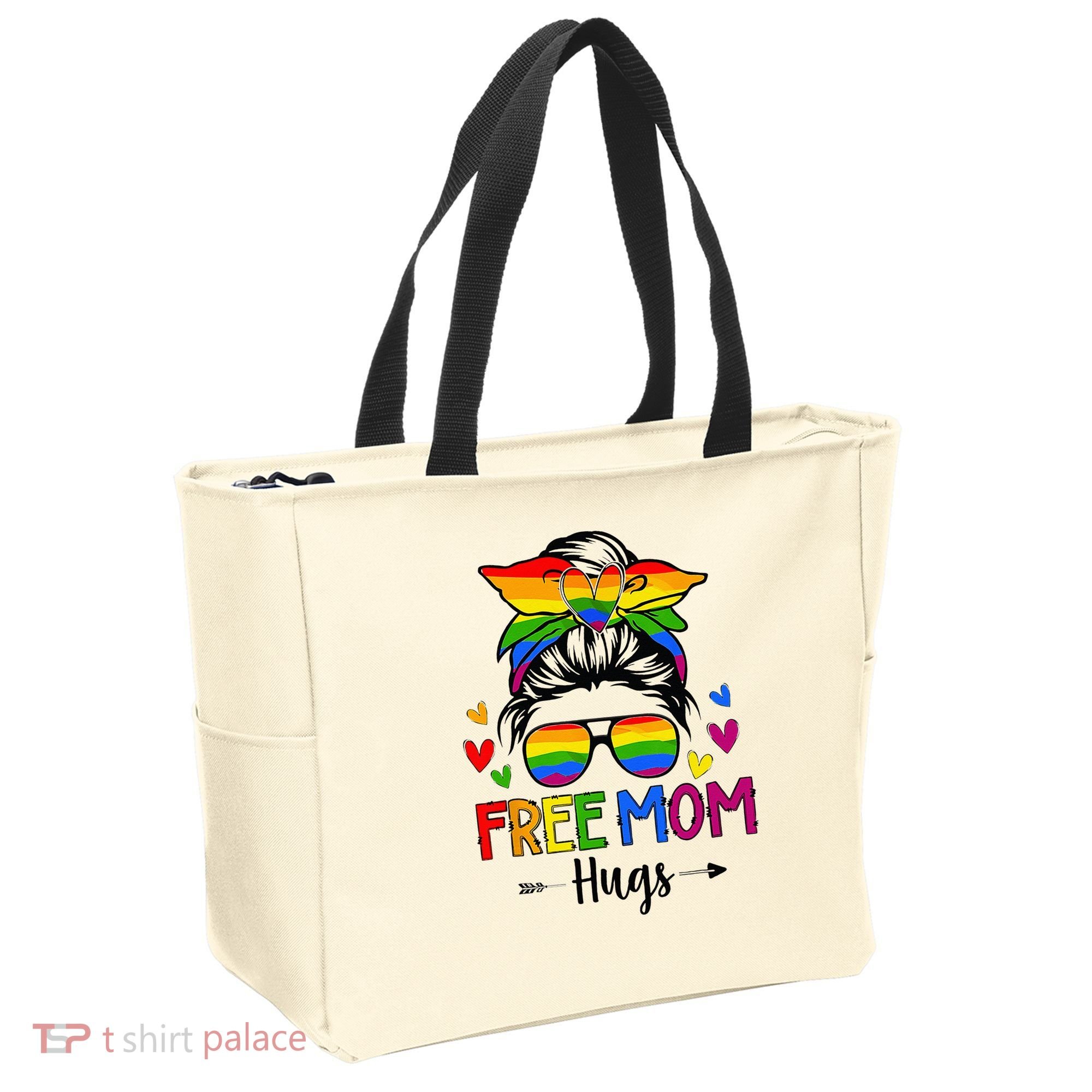 Free Mom Hugs Free Mom Hugs Inclusive Pride LGBTQ Tote Bag