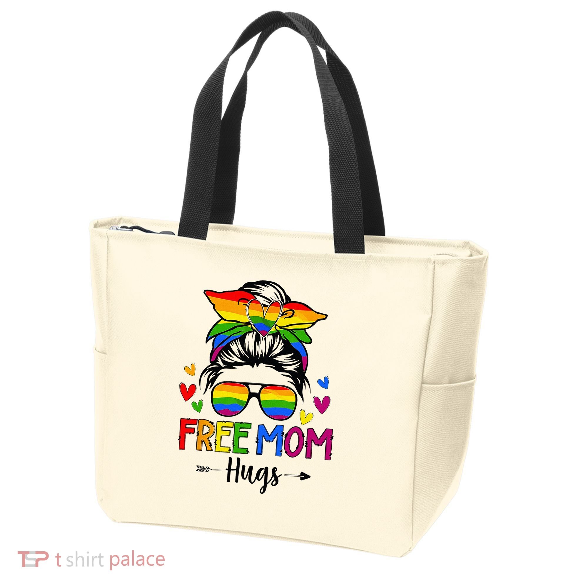 Free Mom Hugs Free Mom Hugs Inclusive Pride LGBTQ Tote Bag